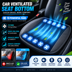 Universal Ventilated Seat Flow 3 Cooling Levels Cooling Car Seat Cushion Pad Wheelchair Cushion for Chair Home , Black