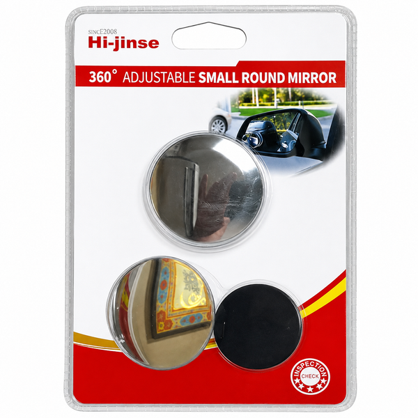 2pcs Car Blind Spot Rear View Mirror Wide Angle 360 Degree Adjustable Small Round Mirror Car Reverse Auxiliary Rearview Convex Mirror