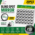 30 Pcs 50mm Dia Black Self Adhesive Round Car Rear View Moving Type Blind Spot Mirror