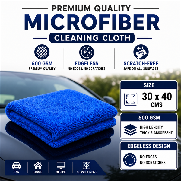 1pc Edgeless 30x40cm 600 GSM High Absorbency Microfiber Cleaning Cloth