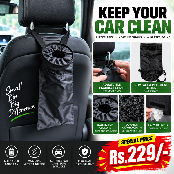 1pc Vehicle Car Seat Back Litter Trash Garbage Hang Bag Holder Container Storage Bin