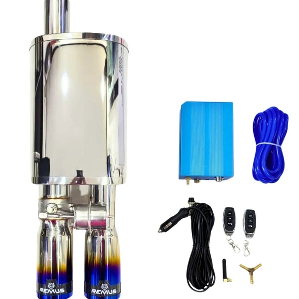 Remu Dual Tip (Burnt) Valvetronic Exhaust System for Cars 