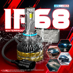 4 Level Remote Controller High Power 260W, 180W, 120W & FLASH Mode 6000K White 12v Car LED Headlight