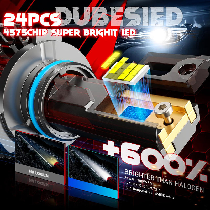 4 Level Remote Controller High Power 260W, 180W, 120W & FLASH Mode 6000K White 12v Car LED Headlight