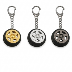 Car Creative Hot Auto Part Model Wheel Rim Tyre Keychain Keyring Key Chain Ring Keyfob