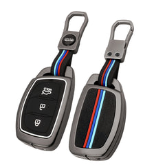 Car 3 Button Smart Key Metal Key Cover for Hyundai Grand i10 NIOS, Asta, Venue, i20, Aura, Exter, Creta, Elantra
