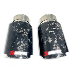 Universal Akra Style Black Forged Carbon Exhaust Tip