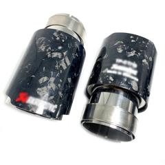 Universal Akra Style Black Forged Carbon Exhaust Tip