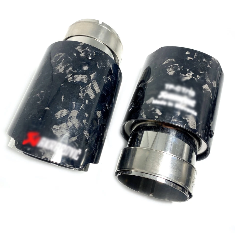 Universal Akra Style Black Forged Carbon Exhaust Tip