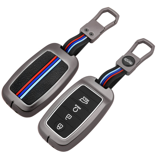 4 Button Metal Key Cover For Seltos, Sonet, Carens, Seltos X-line