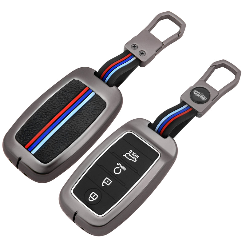 4 Button Metal Key Cover For Seltos, Sonet, Carens, Seltos X-line