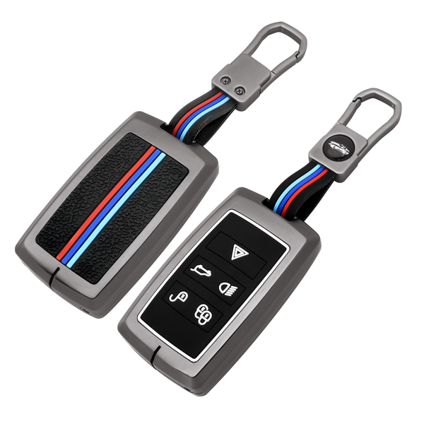 5 Button Metal Key Cover For Range Rover : Sport, Evoque, Velar, Discovery, Defender (2018, 2019, 2020, 2021)