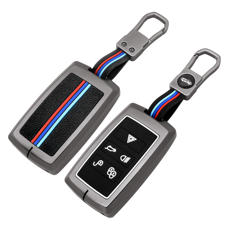 5 Button Metal Key Cover For Range Rover : Sport, Evoque, Velar, Discovery, Defender (2018, 2019, 2020, 2021)