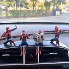 4 Pcs Spider Man Figure Miniature Set Decorative Collectible Figurines For Car Dashboard, Desk & Home Decor