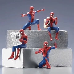 4 Pcs Spider Man Figure Miniature Set Decorative Collectible Figurines For Car Dashboard, Desk & Home Decor