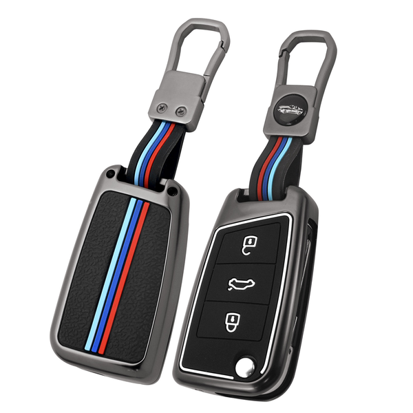 Car Metal Key Cover Suitable For Skoda Volkswagen Slavia, Kushaq Octavia Virtus Taigun