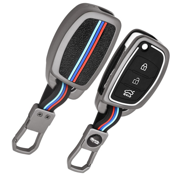 Metal Flip Key Cover And Keyring Fit For  I20, Verna, Xcent (2012-14)