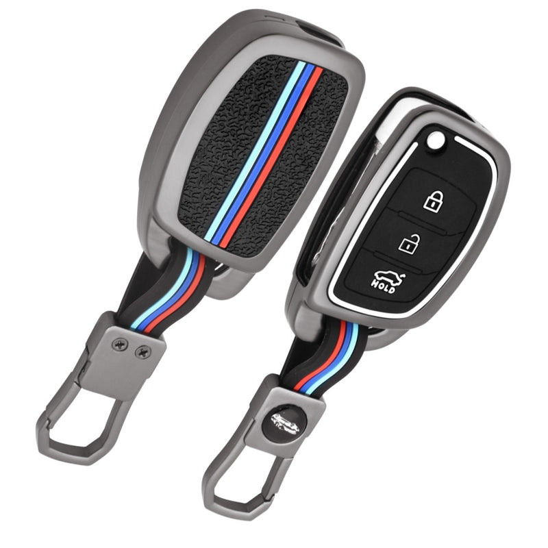 Metal Flip Key Cover And Keyring Fit For  I20, Verna, Xcent (2012-14)