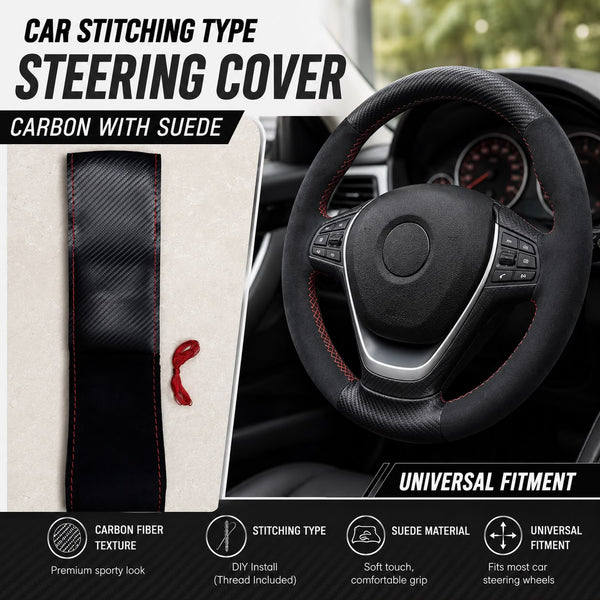 Universal Car Steering Grip Soft Durable Stylish With Stiching Needle And Thread