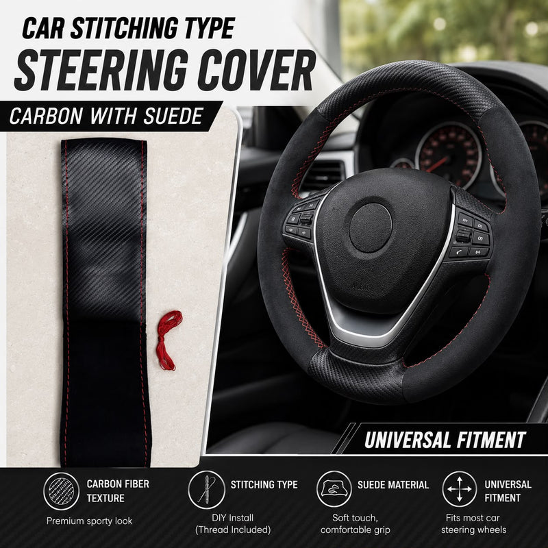 Universal Car Steering Grip Soft Durable Stylish With Stiching Needle And Thread