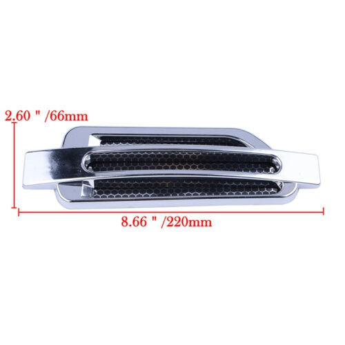 2PCS Chrome Car Auto Bonnet Air Intake Flow Side Fender Vent Hood Scoop Cover