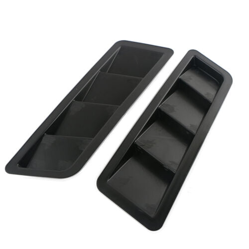2Pcs White Car Hood Vent Scoop Air Flow Intake Louvers Cooling Bonnet Cover
