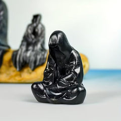 Grim Reaper Rocking Chair Figurine Cute Gothic Mini Statue For Car Dashboard Bookshelf, Desk & Home Decor Funny Resin Shelf Sitter Gothic Decoration