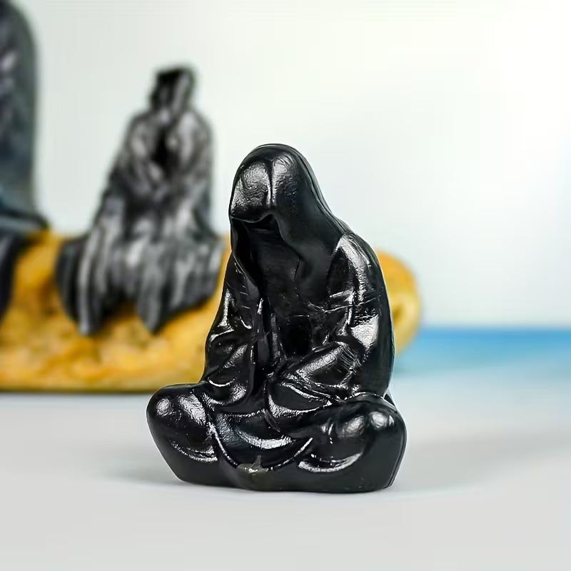 Grim Reaper Rocking Chair Figurine Cute Gothic Mini Statue For Car Dashboard Bookshelf, Desk & Home Decor Funny Resin Shelf Sitter Gothic Decoration