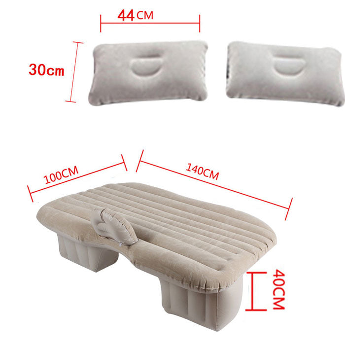 Light Grey Multifunctional Inflatable Car Bed Mattress with Two Air Pillows, Car Air Pump and Repair Kit