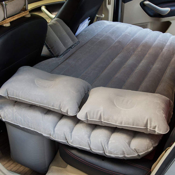 Light Grey Multifunctional Inflatable Car Bed Mattress with Two Air Pillows, Car Air Pump and Repair Kit