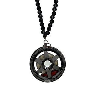 Six Spoke Black Car Mirror Pendant Decoration Metal Wheel Hub Hanging Ornaments Auto Interior
