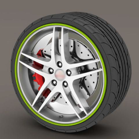 Alloy Wheel Edge Ring Rim Protectors Tyres Tire Guard Rubber Moulding-GREEN