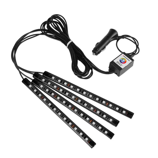 4X 9LED Car Auto Interior Atmosphere Light Lamp Decoration Bluetooth Phone Control