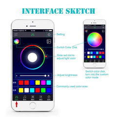 4X 9LED Car Auto Interior Atmosphere Light Lamp Decoration Bluetooth Phone Control