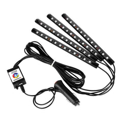 4X 9LED Car Auto Interior Atmosphere Light Lamp Decoration Bluetooth Phone Control