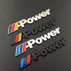 Automotive Car Metal POWER Logo Car Rear Trunk Badge Decal Emblem Sticker Sport Styling Auto Accessories