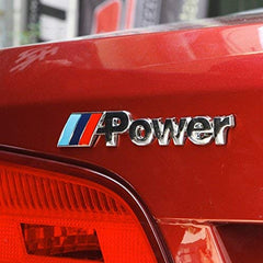 Automotive Car Metal POWER Logo Car Rear Trunk Badge Decal Emblem Sticker Sport Styling Auto Accessories