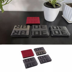 Car Racing JDM Custom Stitched B/G Fabric Bifold Wallet Leather Gradate Men