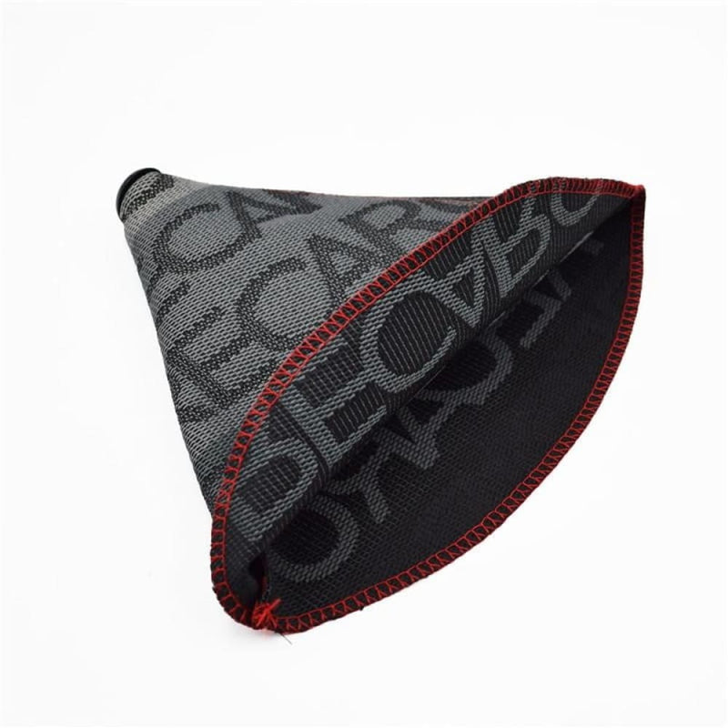 Car Universal JDM Style Canvas Shift Boot Cover With Red Seam Dust Protectant