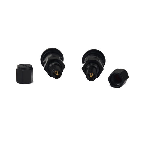 4pcs Black Bolt-in Aluminium Car Wheel Tire Tubeless Valves Stem with Dust Caps