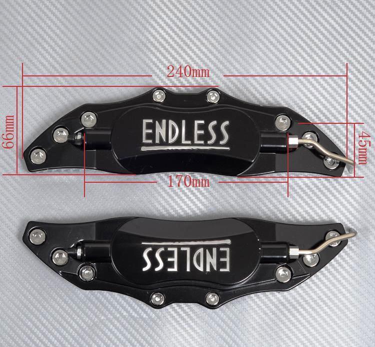 Universal Car Aluminum Alloy ENDLESS Front & Rear Disc Brake Caliper Cover Big Size (Black Colour)