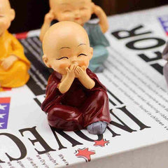 BABY BUDDHA 4PC AND SHOW PIECE USED FOR HOUSE, OFFICE AND CAR DASHBOARD DECORATIONS ETC.