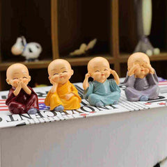 BABY BUDDHA 4PC AND SHOW PIECE USED FOR HOUSE, OFFICE AND CAR DASHBOARD DECORATIONS ETC.