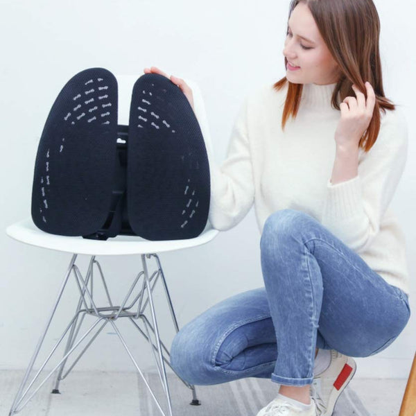 BEIGE Breathable Back Support Cushion - Lumbar Support - Ergonomic Design Backrest for Back Pain Relief fits All Types Car Office Chair