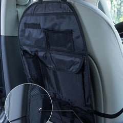 Car Back Seat Organizer Storage Bag Hanging Mesh Pockets With Multi Compartments (Beige)