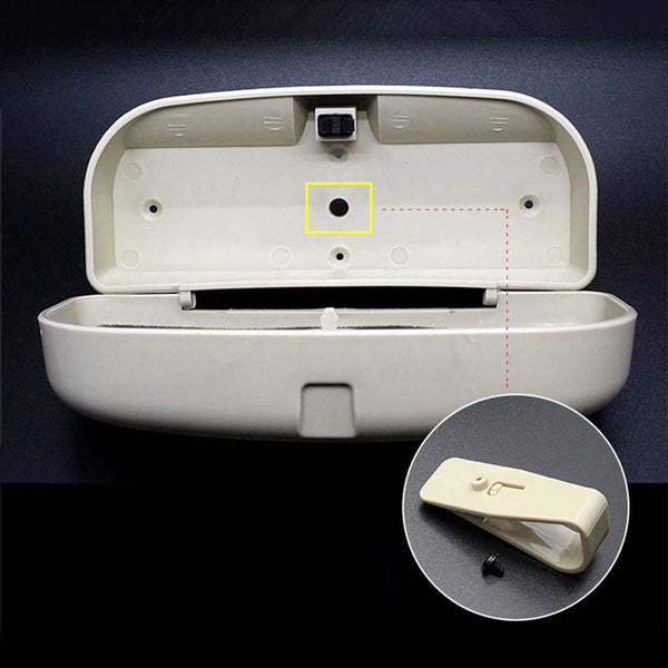 Car Front Driver Side Sunglasses Storage Box / Eyeglass Case Clip Type (Grey Color)