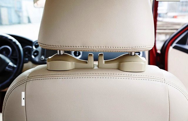 2pcs Blue Universal Car Headrest Luggage Bag Holder, Hanger And Hook