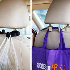 2pcs Blue Universal Car Headrest Luggage Bag Holder, Hanger And Hook