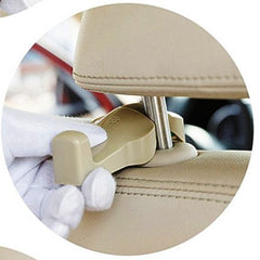2pcs Blue Universal Car Headrest Luggage Bag Holder, Hanger And Hook