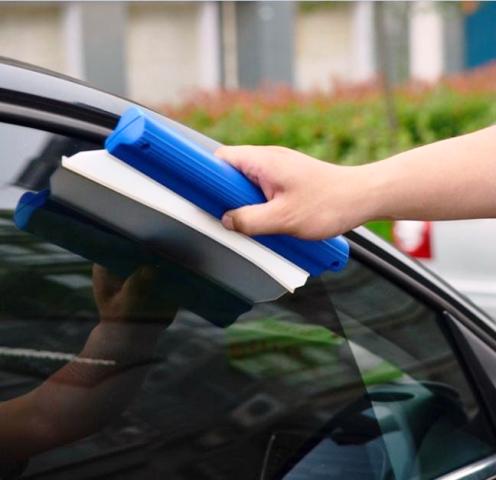 Car Yellow Squeegee Glass Window Dryer Silicone Blade Cleaning Water Wiper (Small)